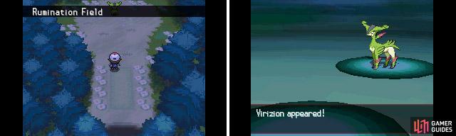 Virizion only appears after you’ve captured Cobalion. It can be found inside Pinwheel Forest.