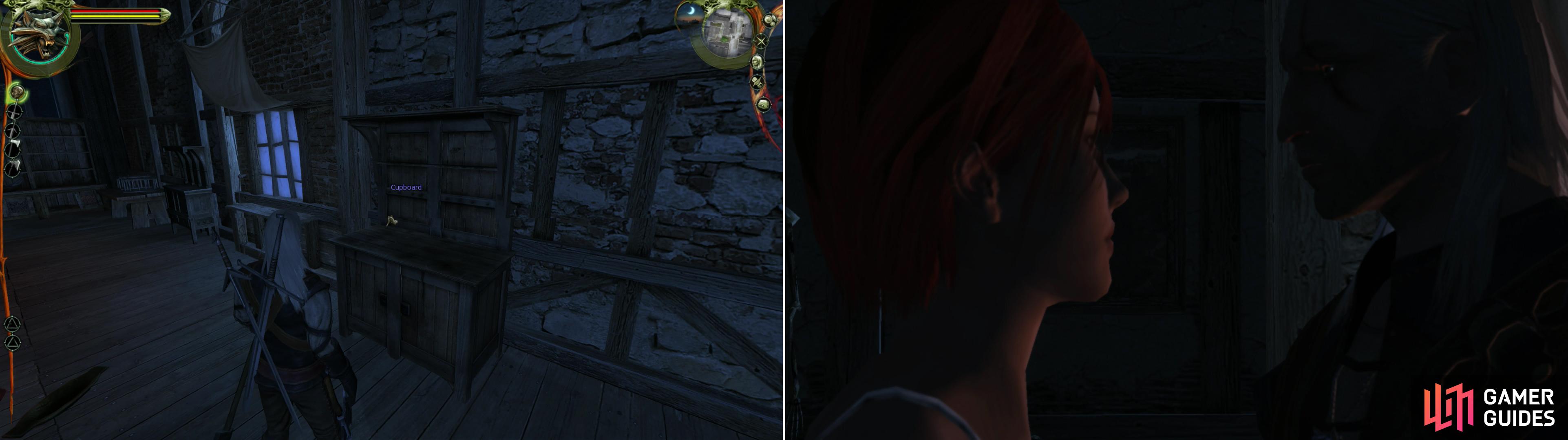Shani’s medical expertise will prove invaluable during the autopsy (left). Leave an offering of fruit on the Altar of Melitele to score three Sephirah (right).
