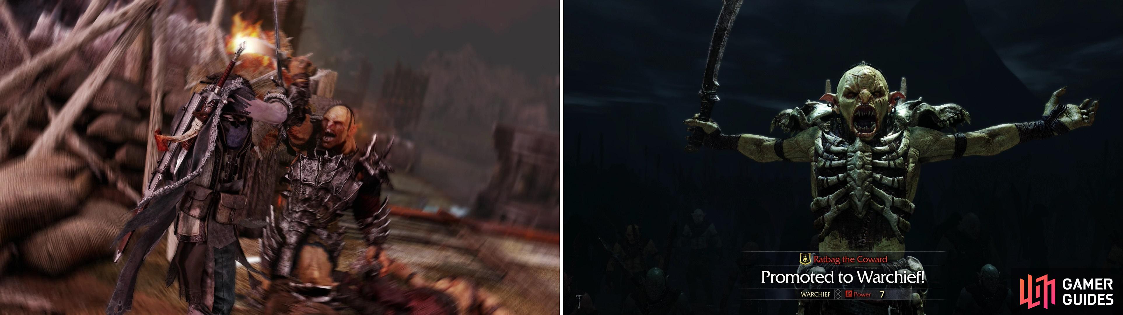 Kill the Warchief Mogg (left) and Ratbag will fulfill his long-desired goal of becoming a Warchief (right).