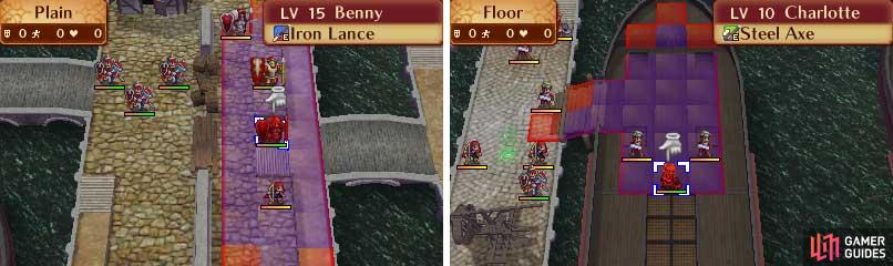 Be careful though, because Elise can’t attack. Here’s where Charlotte and Benny are.