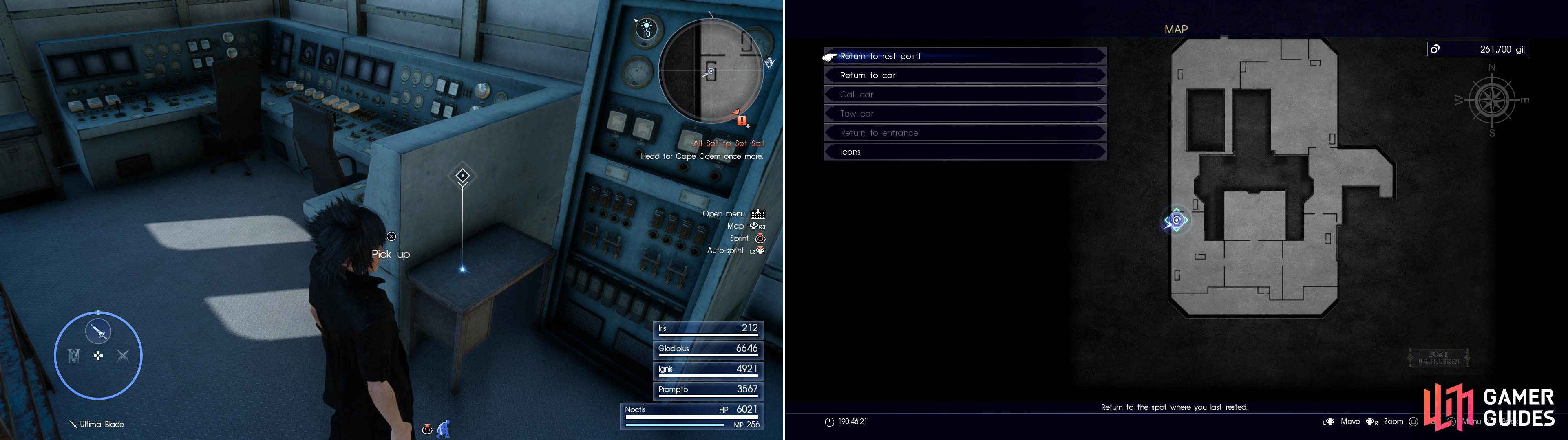 You’ll find the Noiseblaster (left) at the indicated area on the map (right).