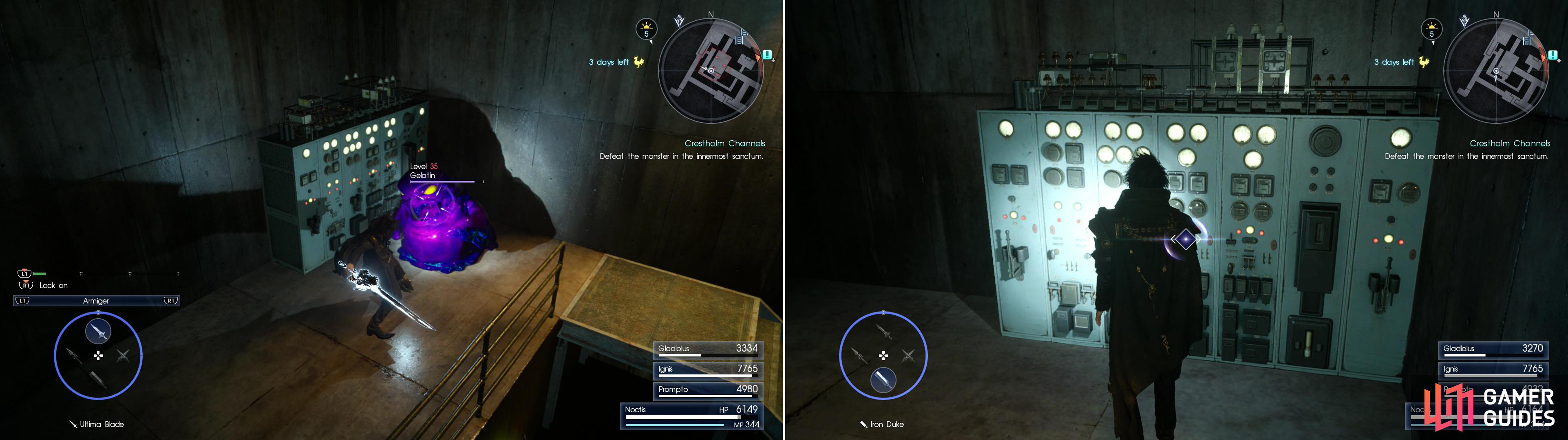 Kill the daemons near the second console (left) then activate it (right).