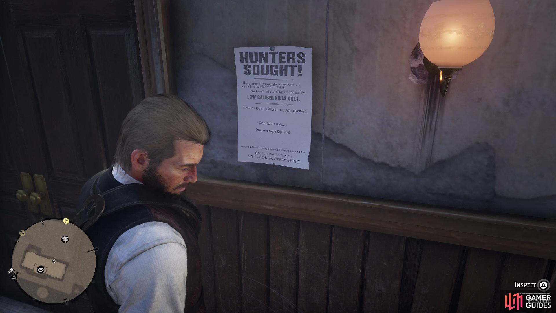 You’ll find the posters for beginning the Hunting Requests inside the post offices