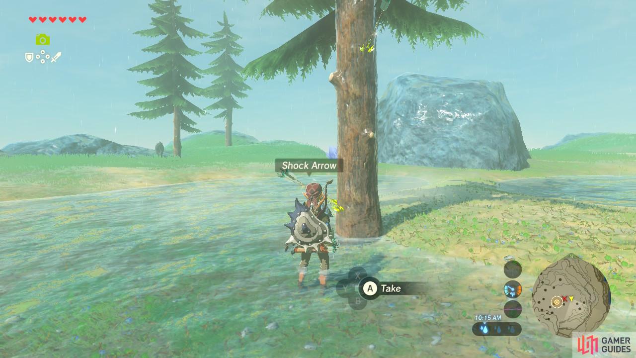You can find lots of Shock Arrows from the Lynel’s Lair.