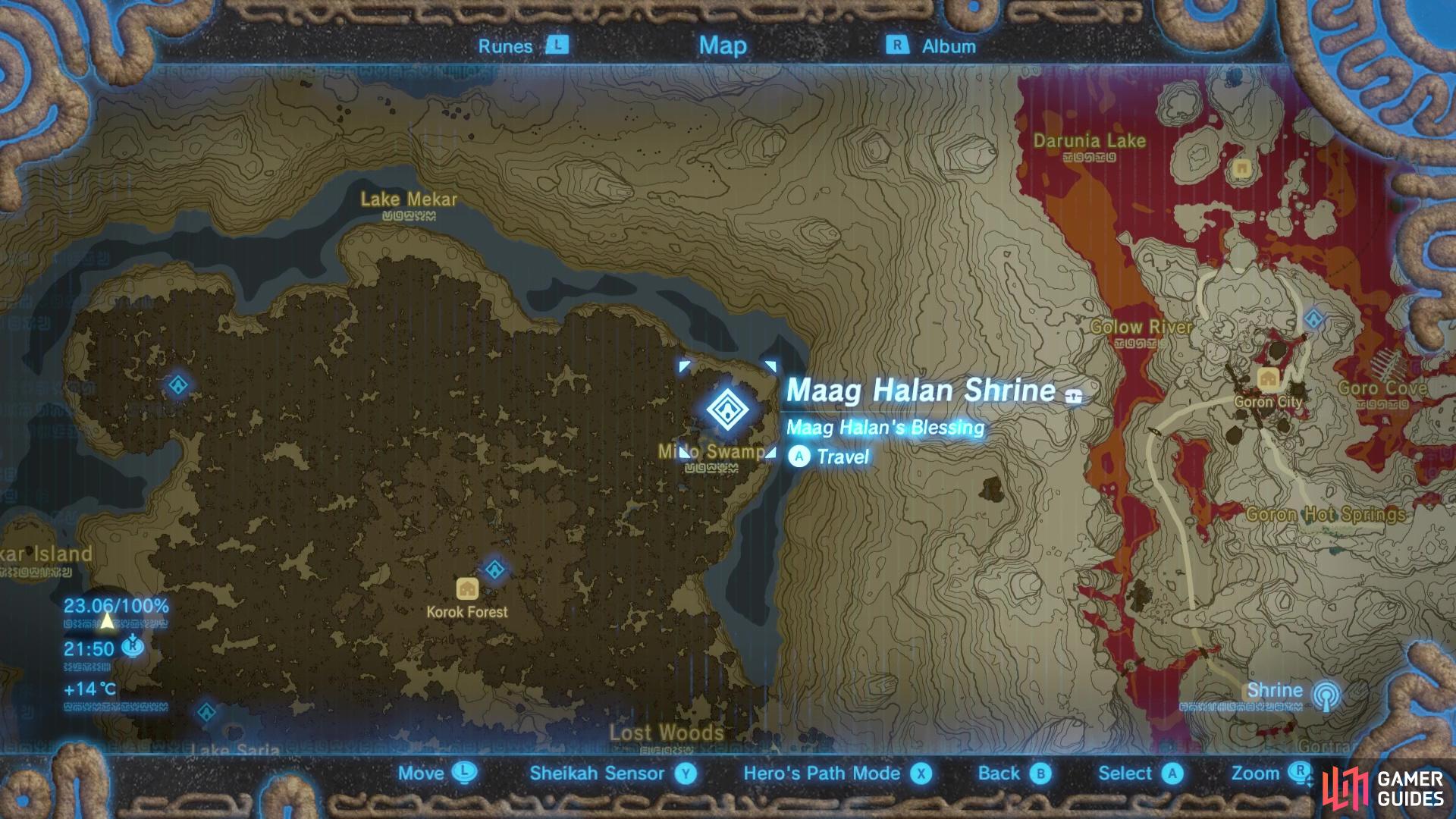 Maag Halan is found in the northeast region of Great Hyrule Forest.