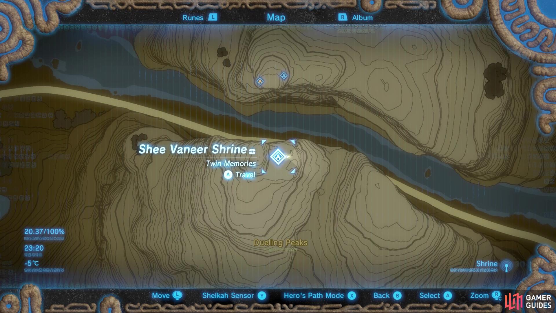 Shee Vaneer Shrine location.
