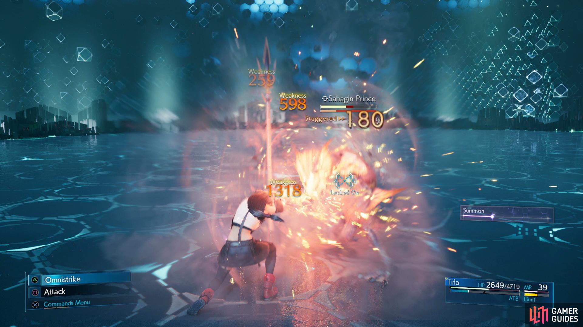 The Sahagin Prince is arguably Tifa’s most difficult opponent, don’t be afraid to use a Summon here if you need it.