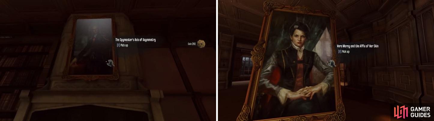 Both paintings can be found in the Boyle’s mansion, upstairs. One is randomly found in one of the bedrooms (left), while the other is in the middle of the room with the glass cases (right).