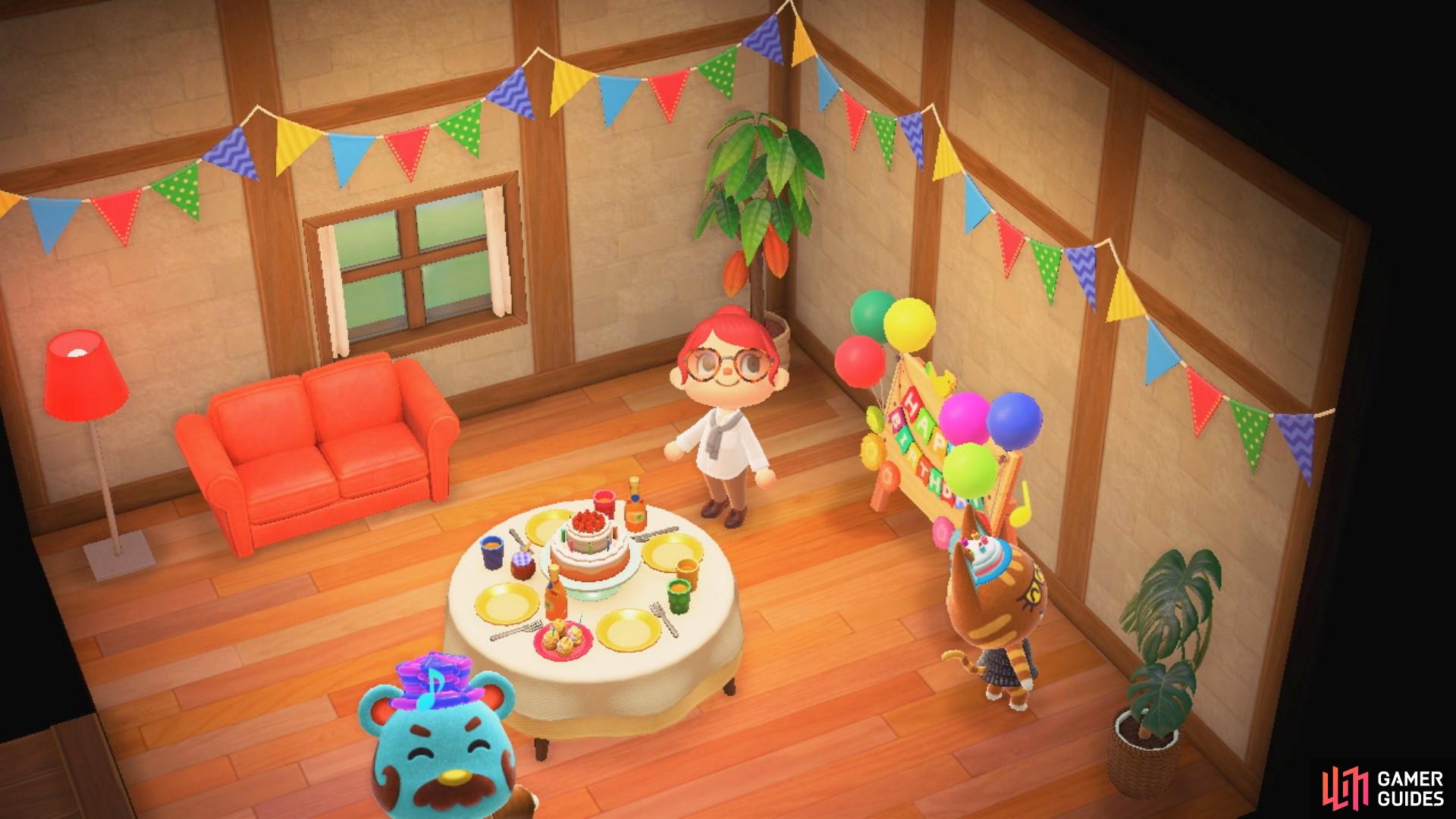 Make sure you attend your villagers’ birthday parties!