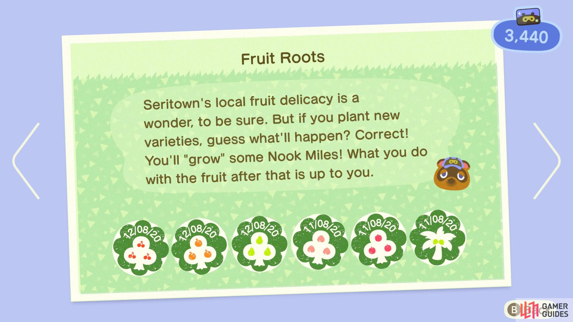 Planting non-native fruit trees will earn you some Nook Miles.