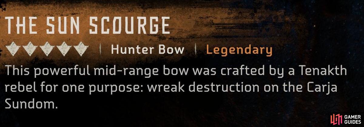 It’s one of two Legendary Hunter Bows in the game.