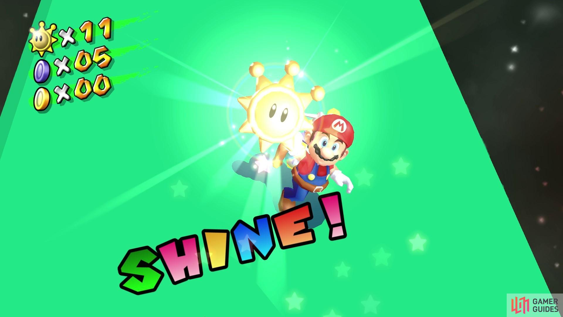 Collecting all red coins within the time frame will earn you a Shine.