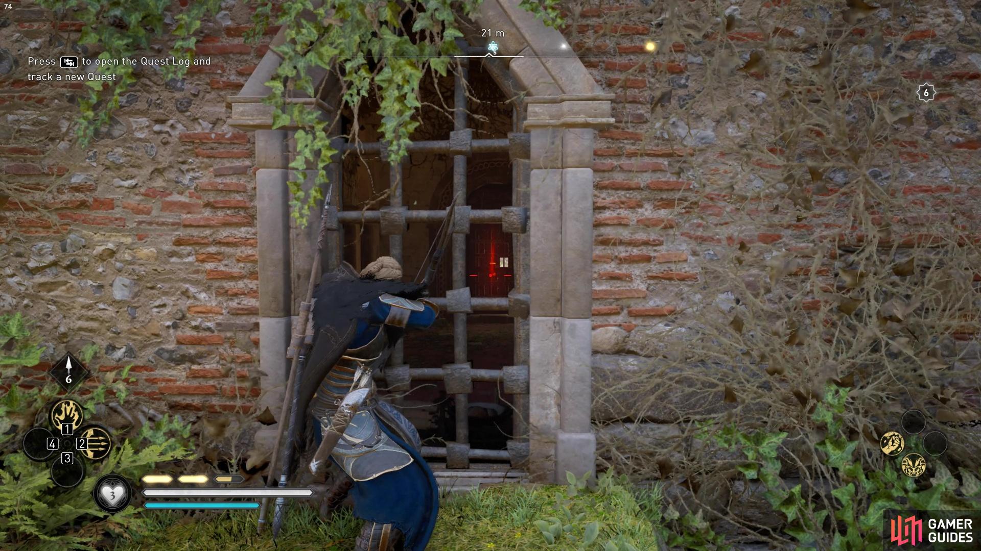 To unlock the door, you’ll need to shoot the lock through the window on the other side of the church.