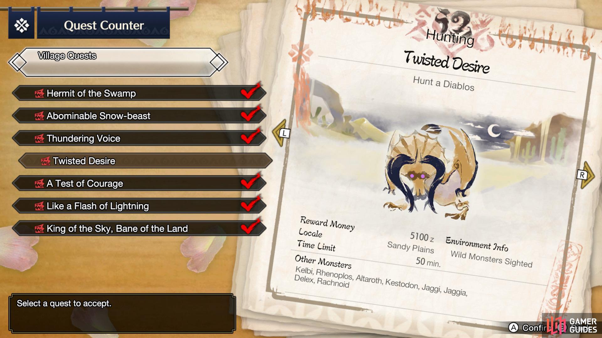 The Twisted Desire Quest becomes available when you reach 6* Village Quests.