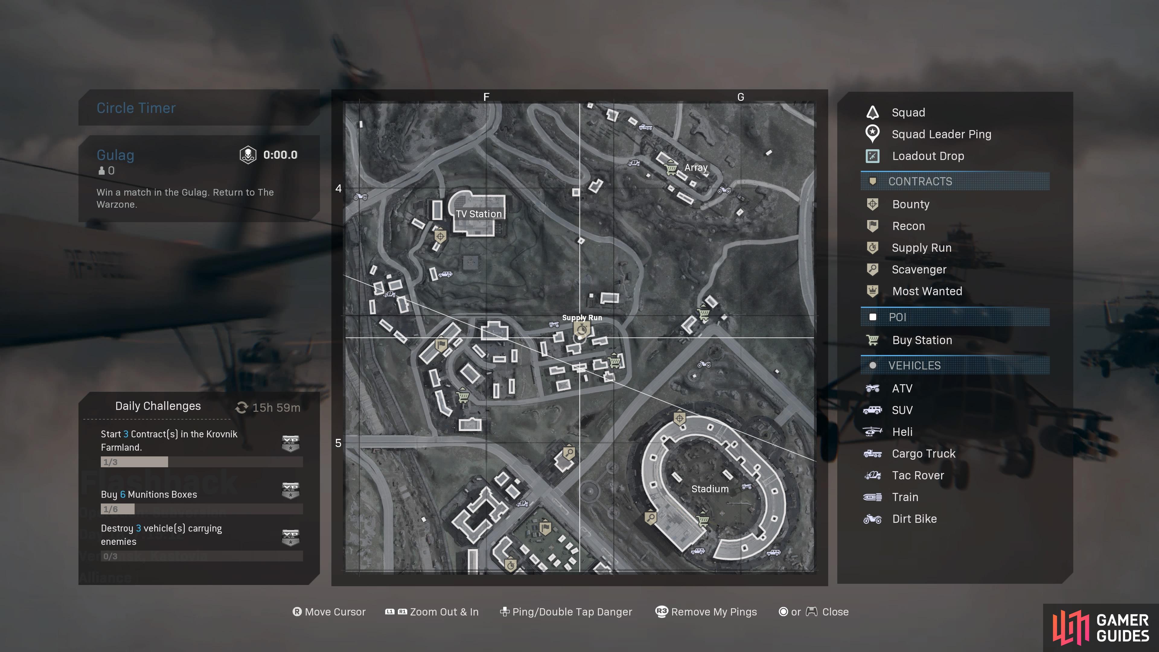 Contract Icons on the Map. 