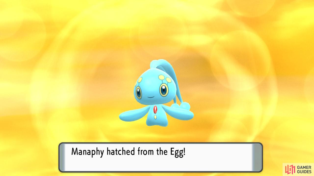 Manaphy will hatch after you’ve walked for a while.