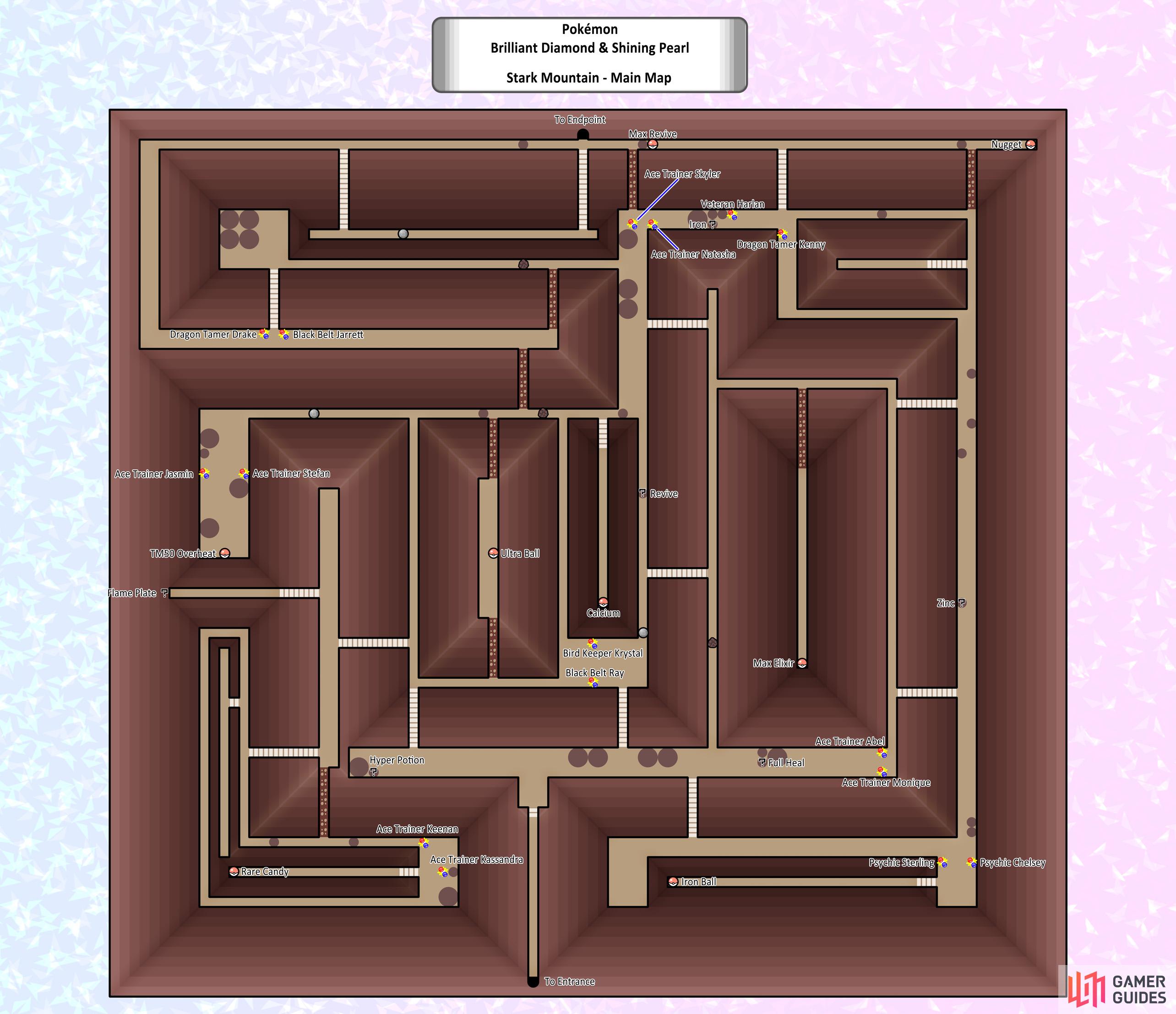 Map of the Main Area of Stark Mountain.