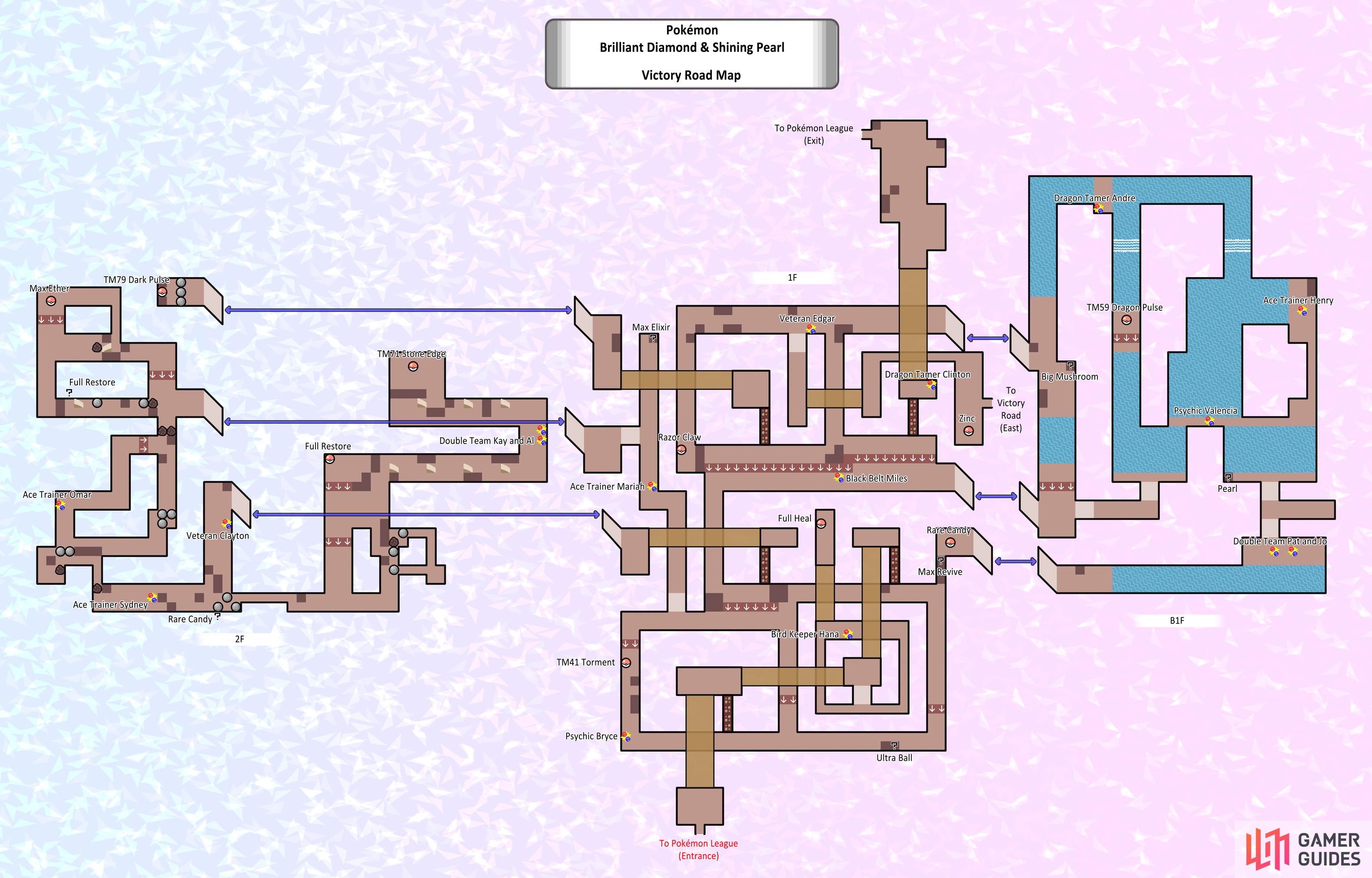 Full map of Victory Road. Now you shouldn’t get lost!