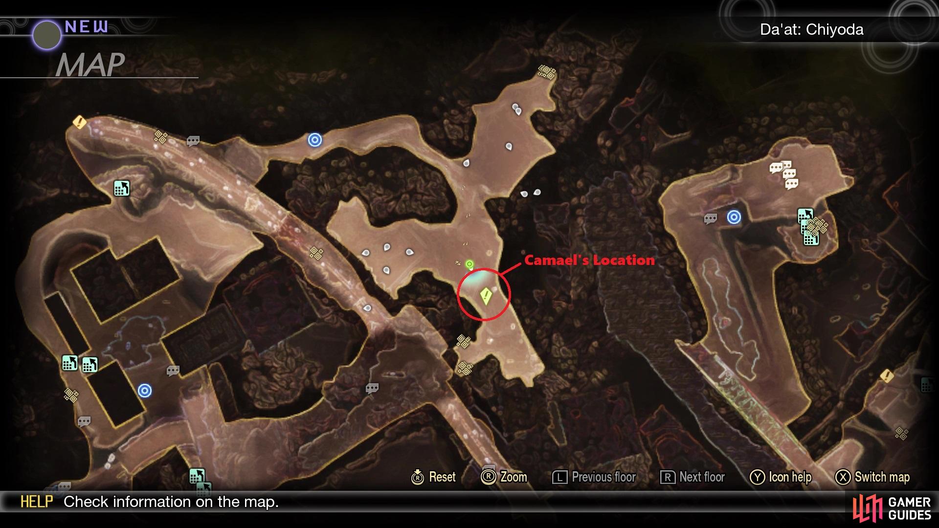 Camael’s location on the map