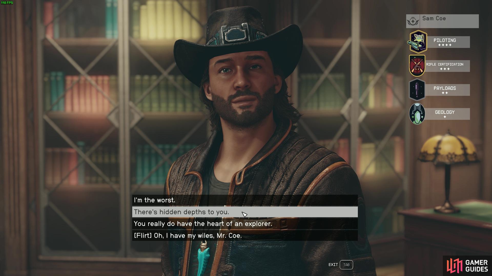 You’re on track to romancing Sam Coe in Starfield when you unlock the Flirt Option.