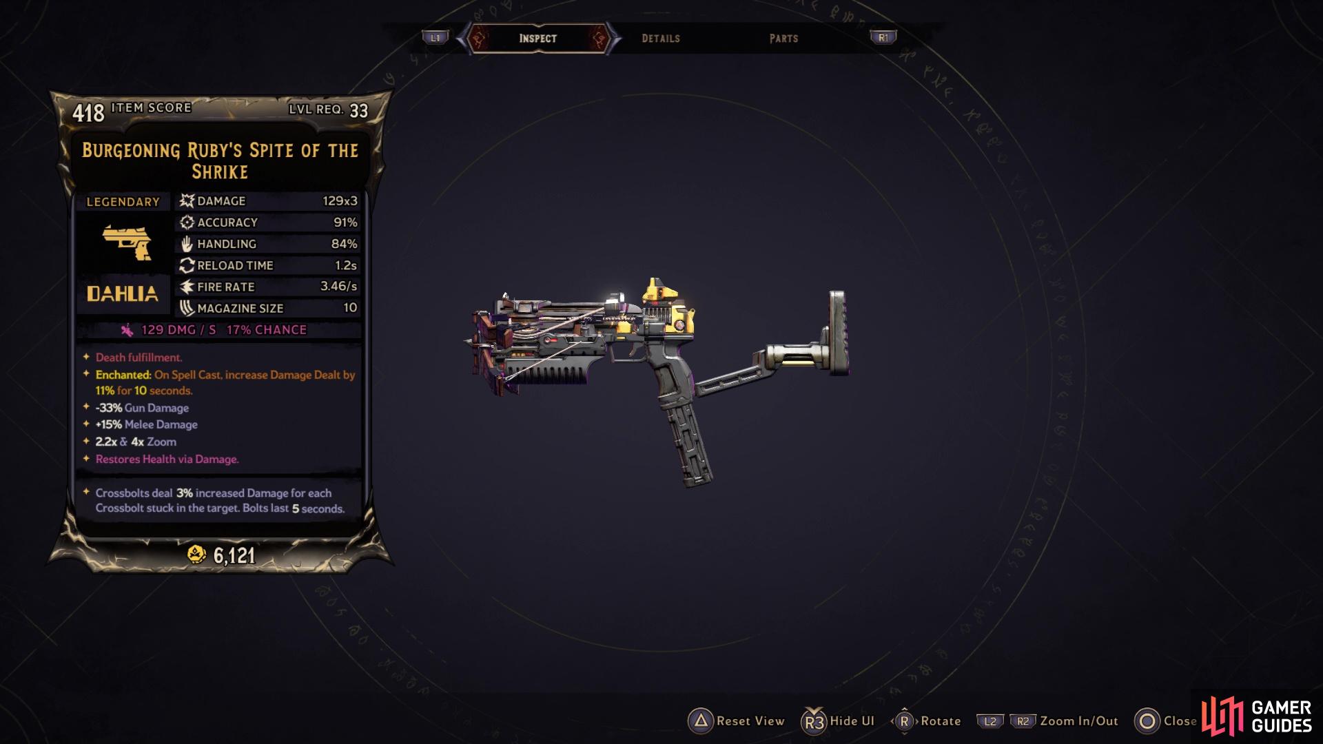 The Ruby’s Spite legendary pistol