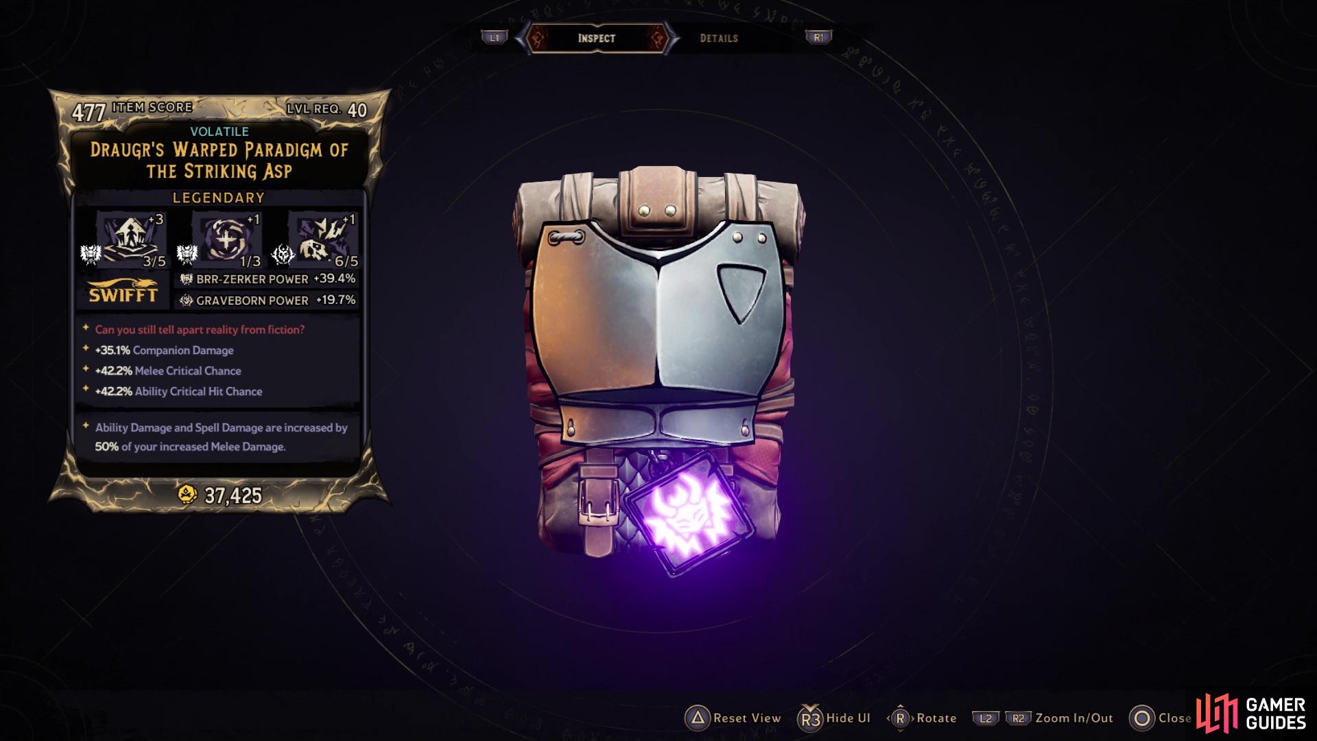 The Warped Paradigm legendary armor