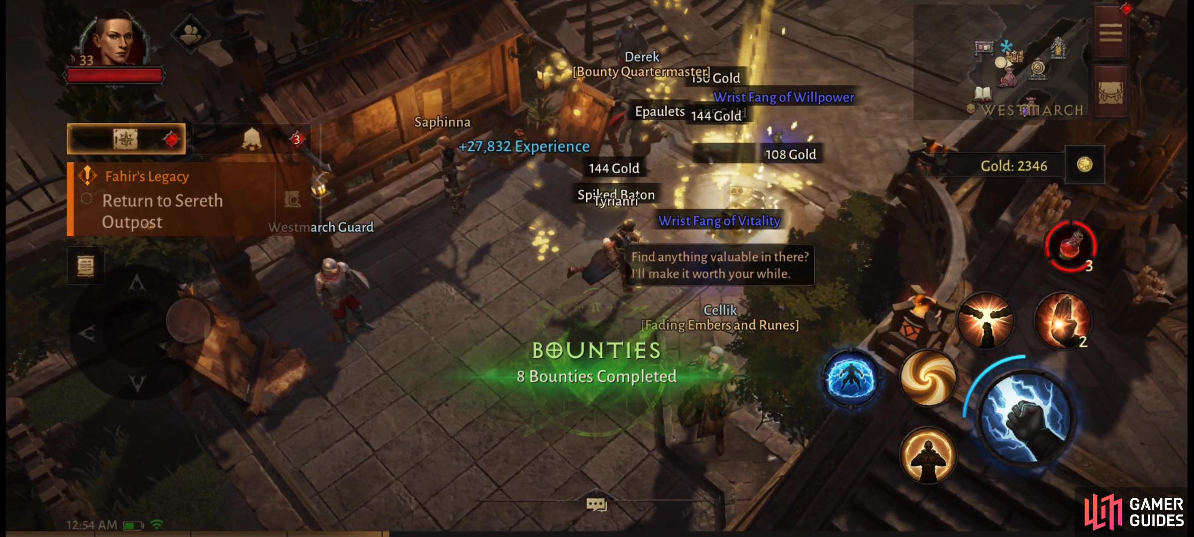 Completing Bounties will earn you more XP and loot than running around aimlessly picking on random monsters, an essential consideration during high levels, when progression is slower.