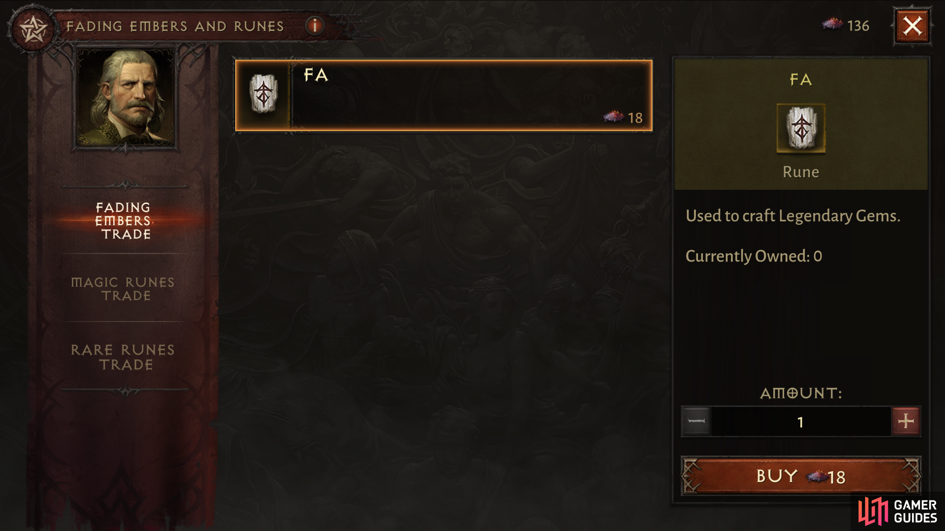 You can trade Fading Essences to acquire FA runes.