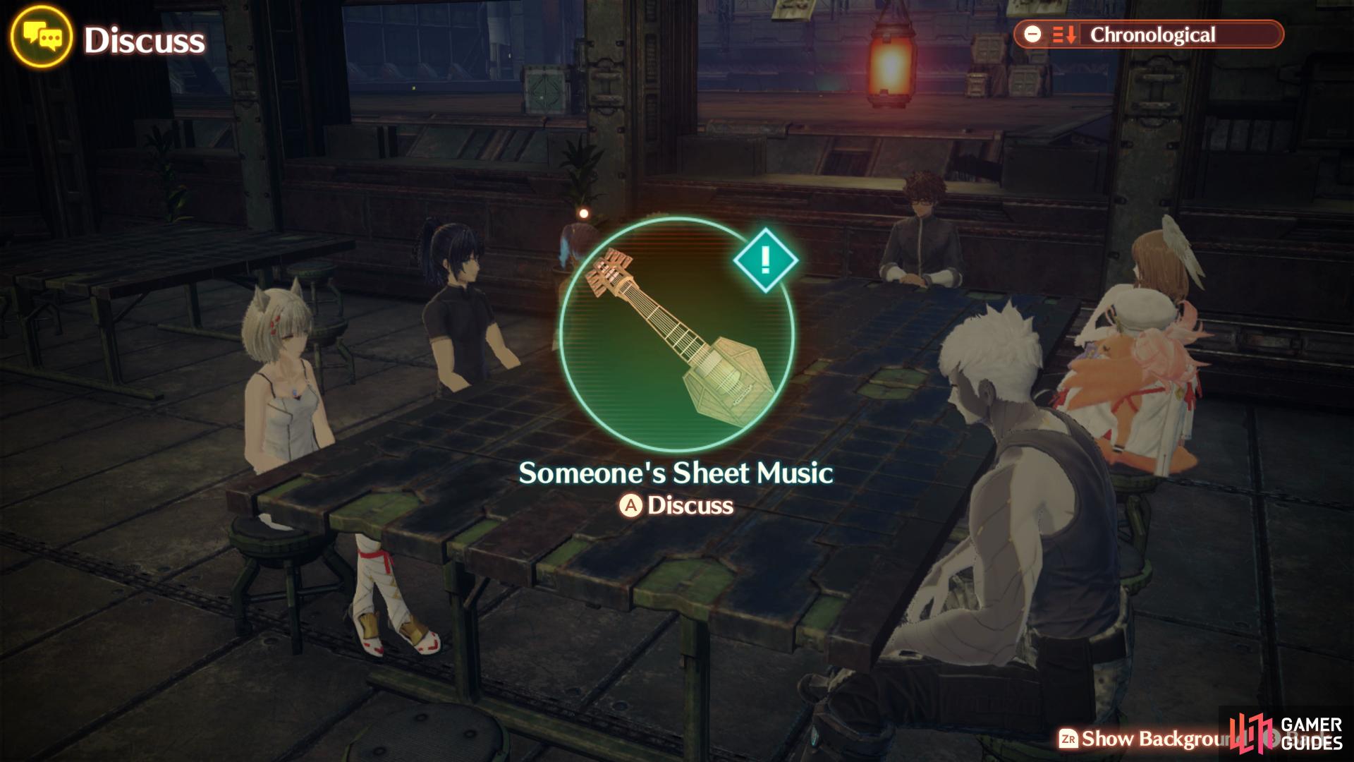 Discuss the Someone’s Sheet Music Topic to begin this quest. 