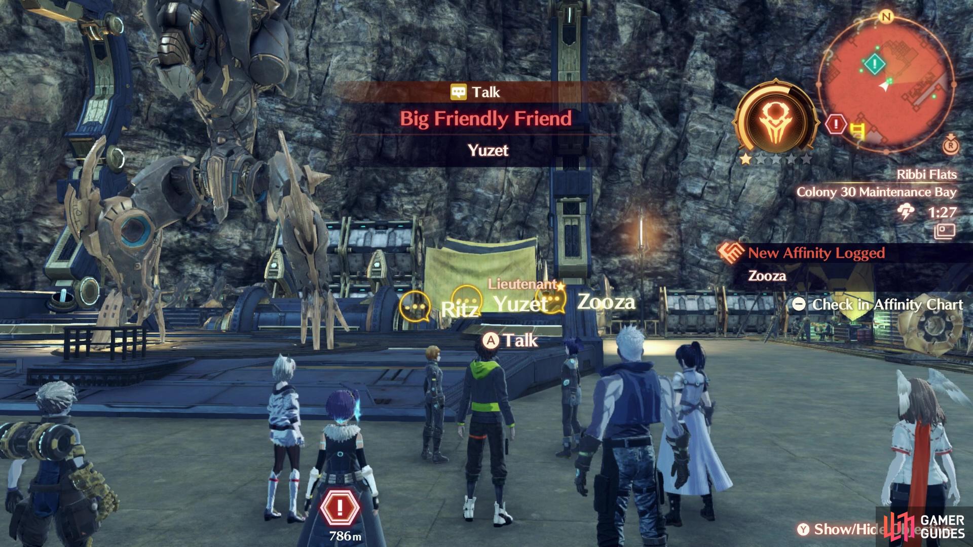 Start Big Friendly Friend by speaking to Yuzet.