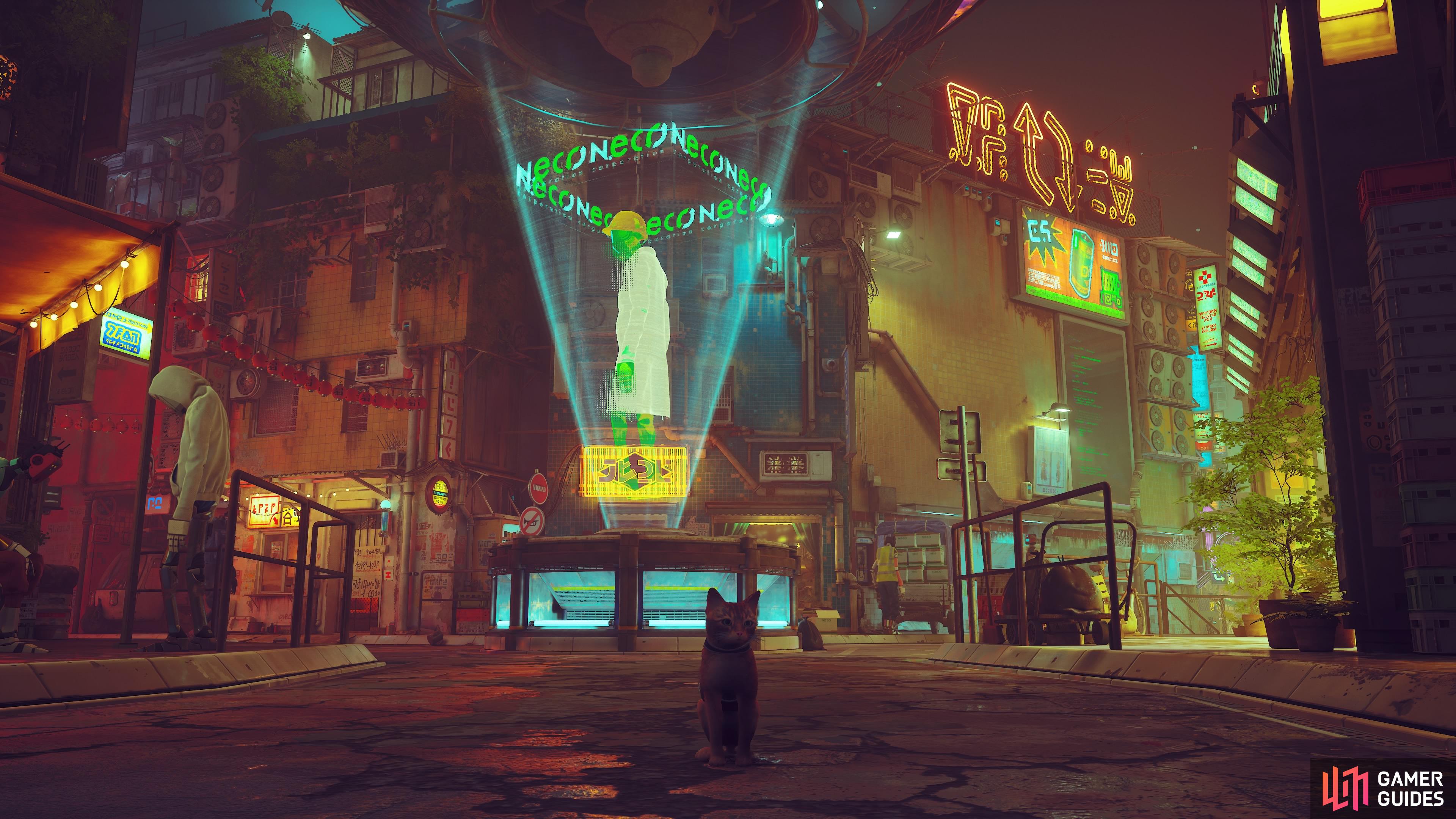 Midtown is one of the many locations you’ll visit on your Stray playthrough. 