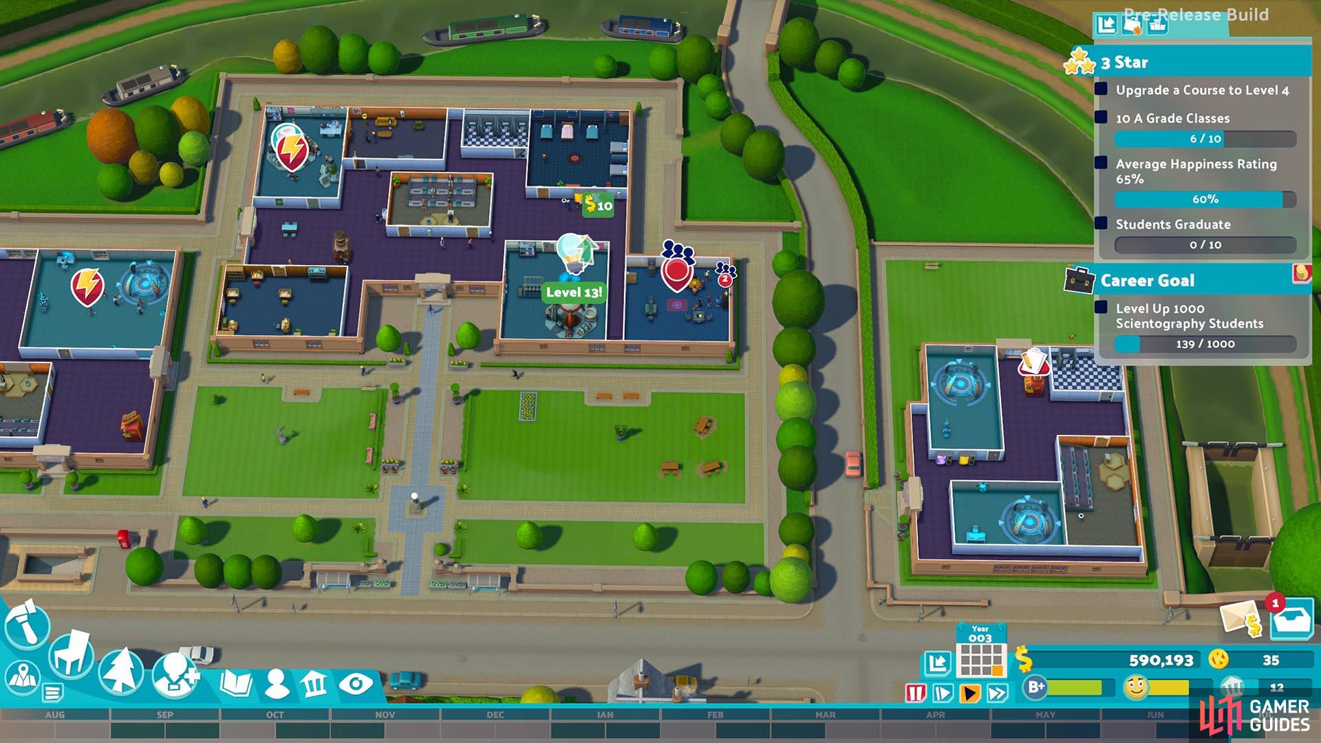 By adding extra plots of land you expand your starting campus’ size quite dramatically.