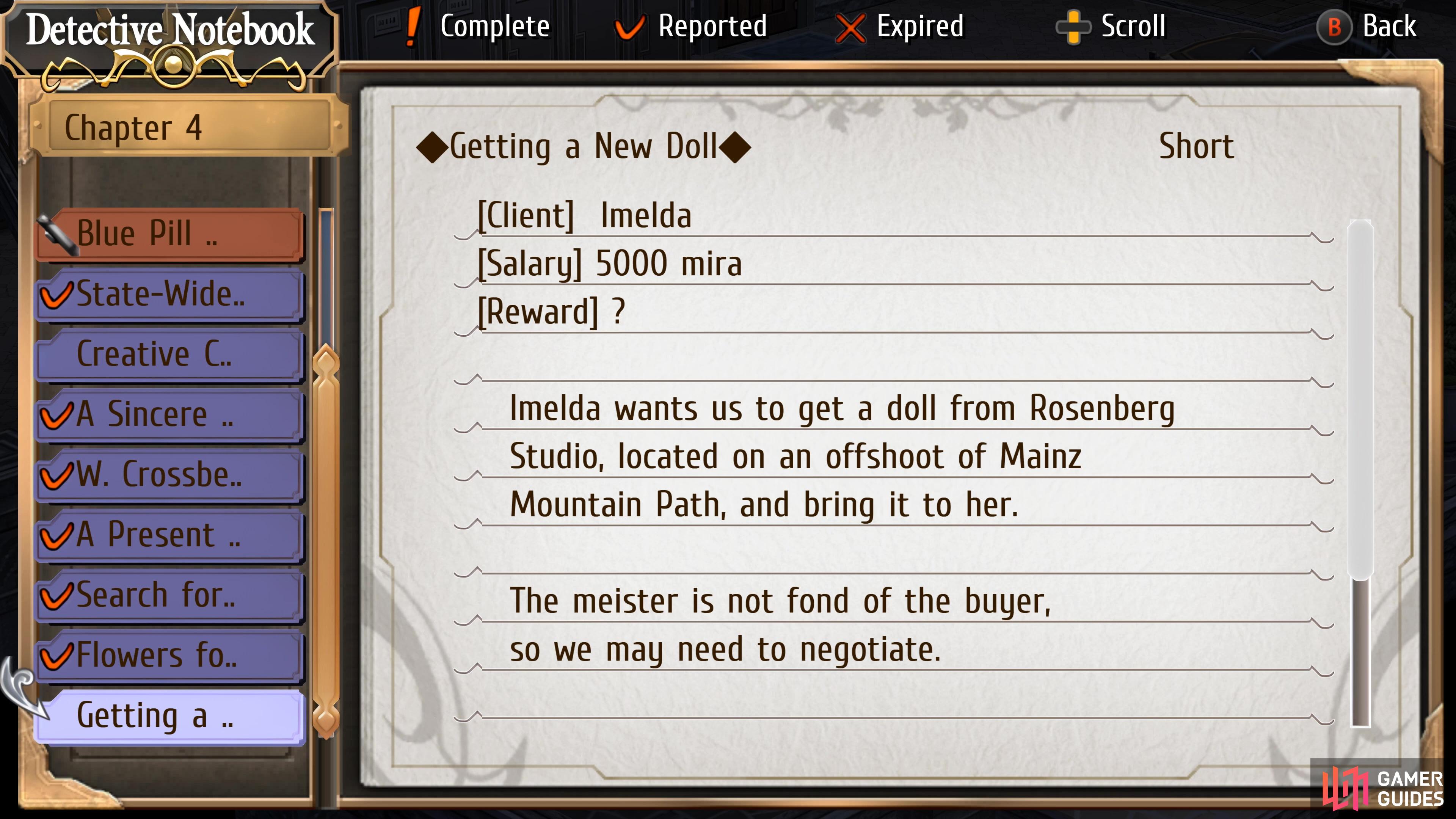 Getting a New Doll is a hidden request on Chapter 4 Day 2.
