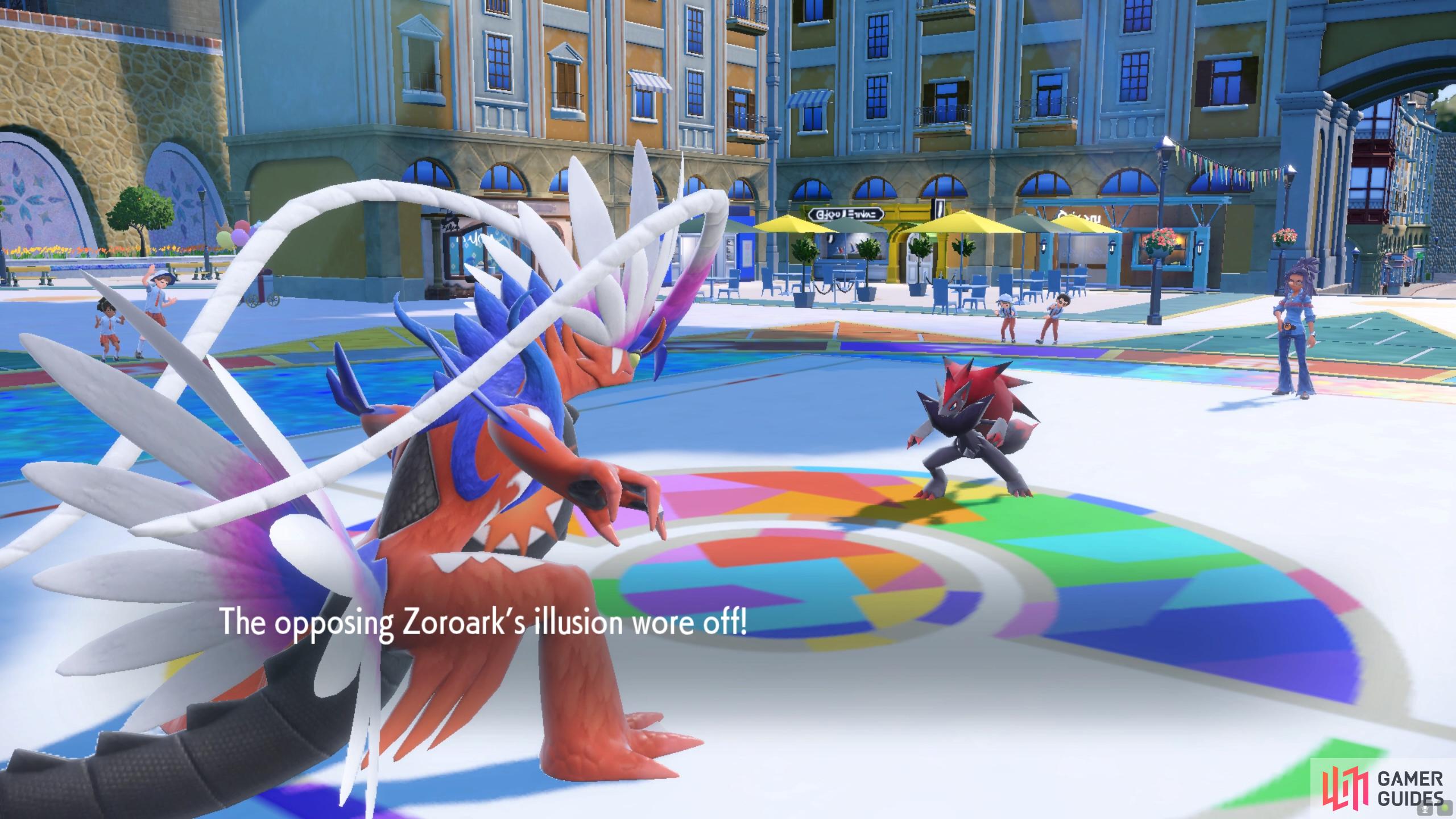 Zoroark will take on the appearance of the last Pokémon in its party.
