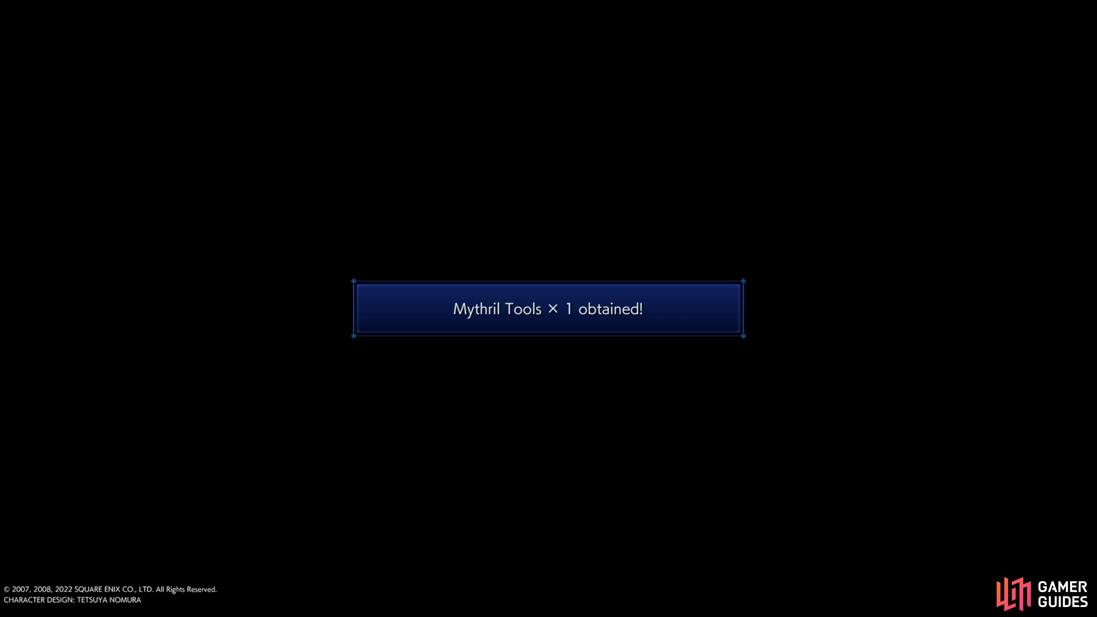 Don’t forget to return to the Researcher to get the !Mythril Tools key item