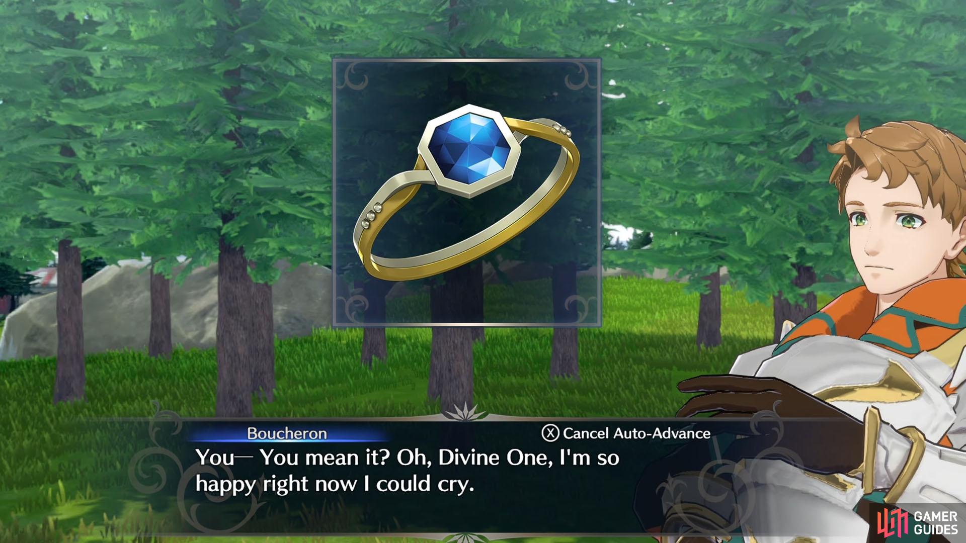 !Fire Emblem Engage Pact Ring romance cutscene with Boucheron