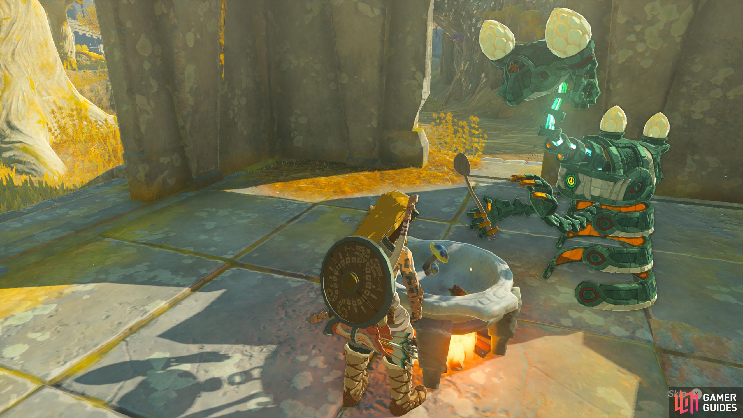 Cooking up an new recipe in The Legend of Zelda: Tears of The Kingdom.