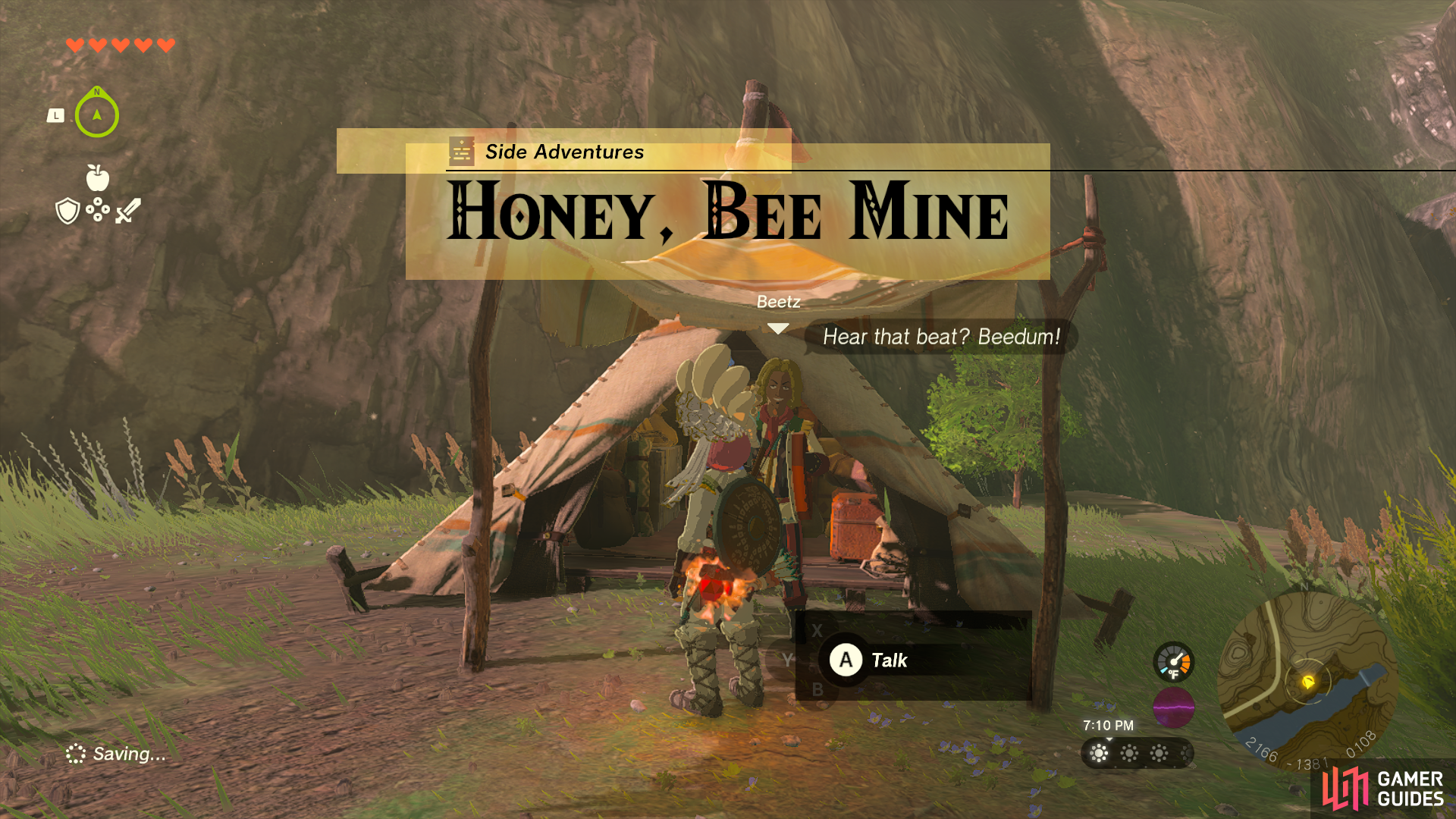 Starting Beetz quest Honey, Bee Mine in The Legend of Zelda: Tears of The Kingdom.