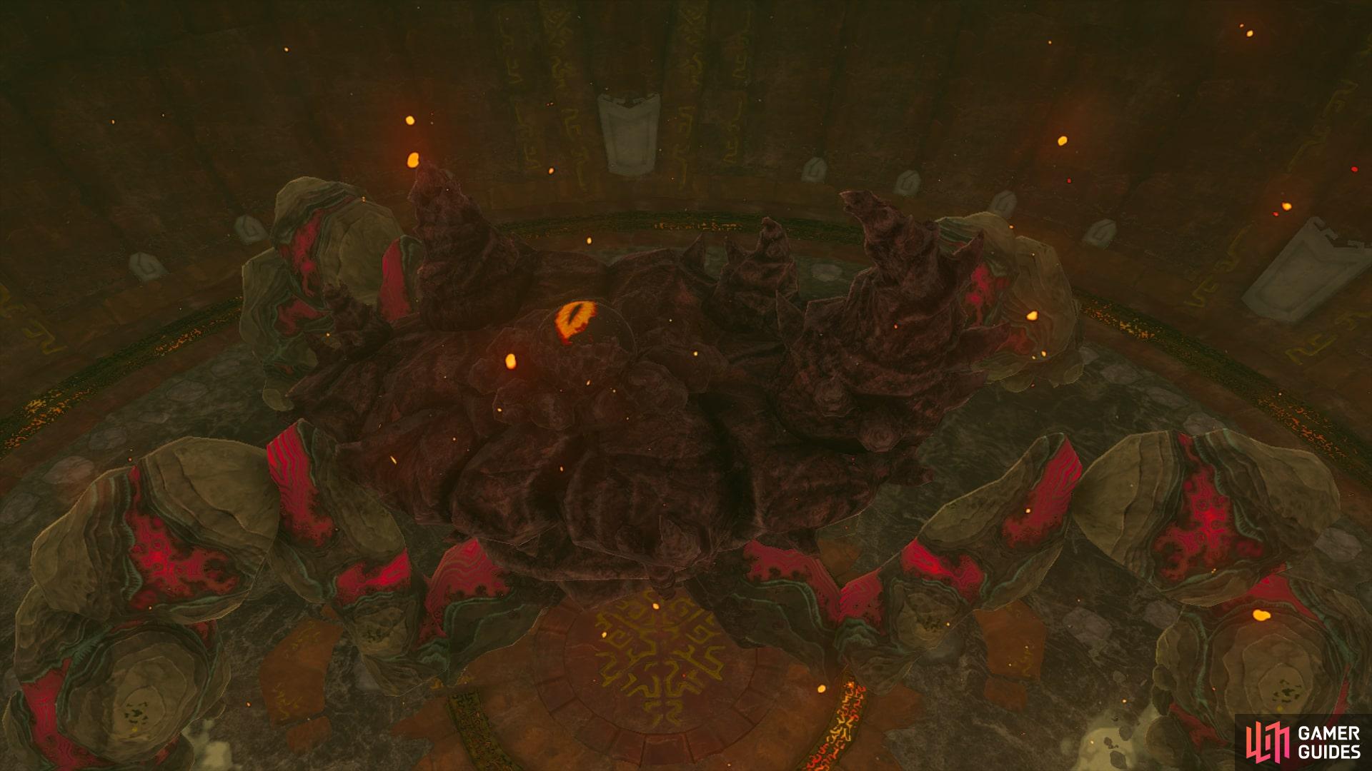 Marbled Gohma boss fight in The Legend of Zelda: Tears of The Kingdom.