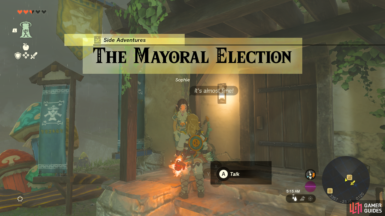 Starting the Mayoral Election in Hateno Village.