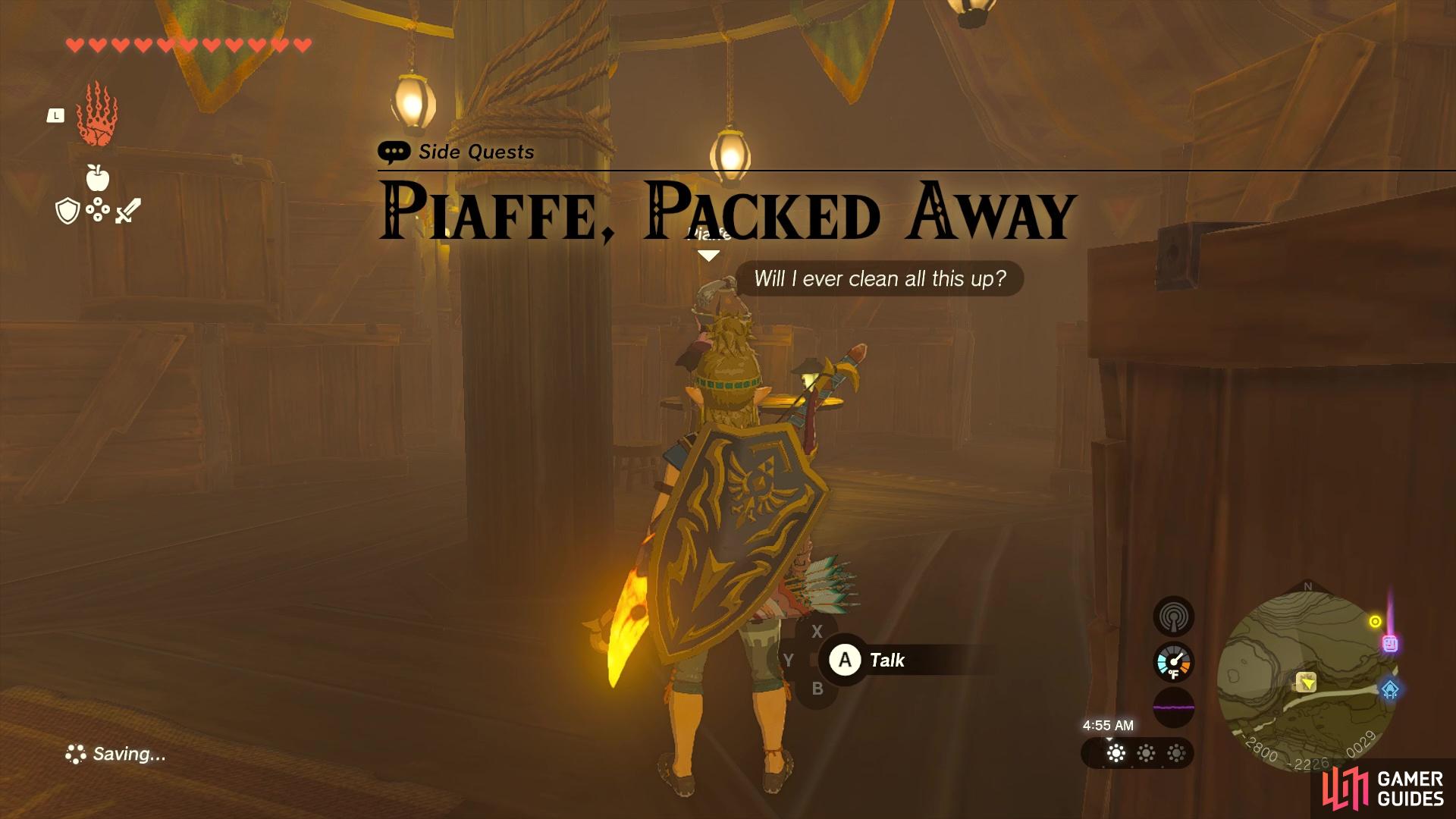 Piaffe is found at the Gerudo Canyon Stable, surrounded by boxes.
