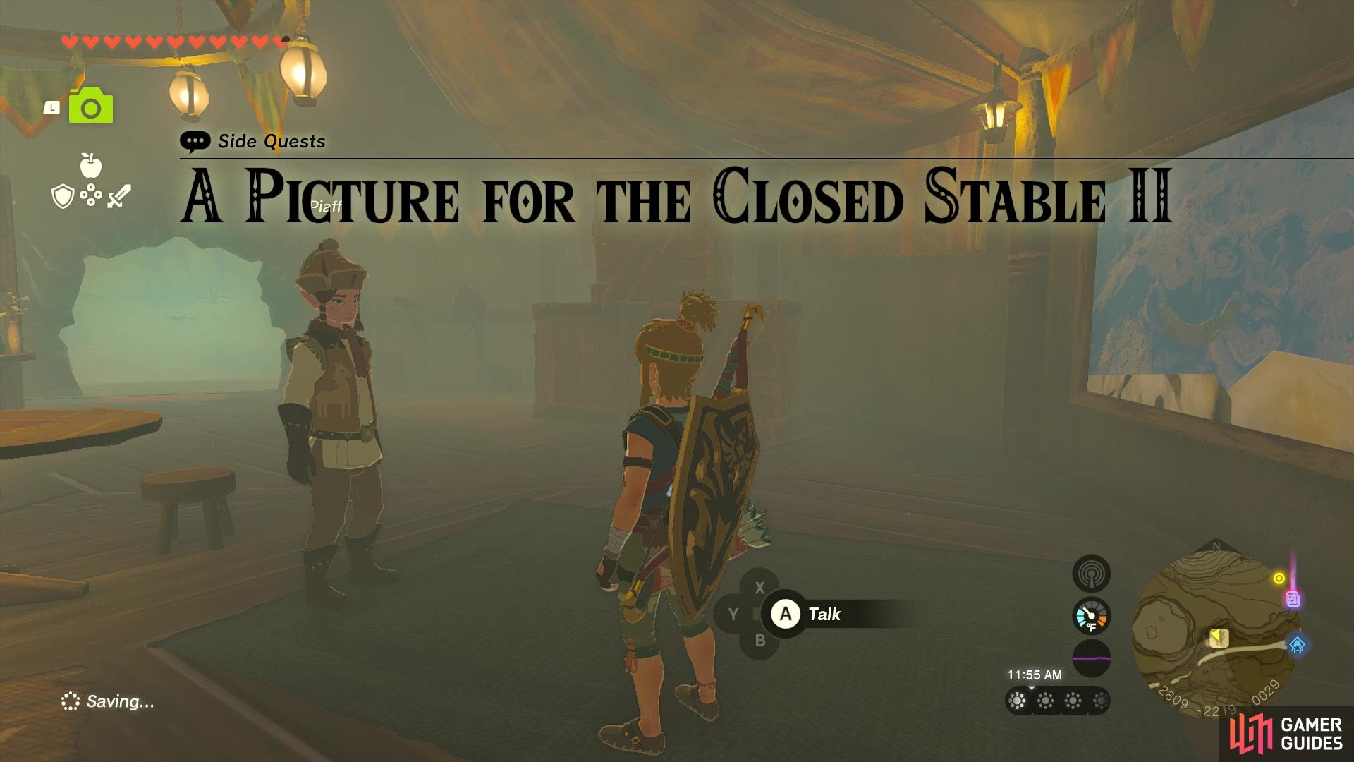 There is a second picture frame at Gerudo Canyon Stable that gives another quest.