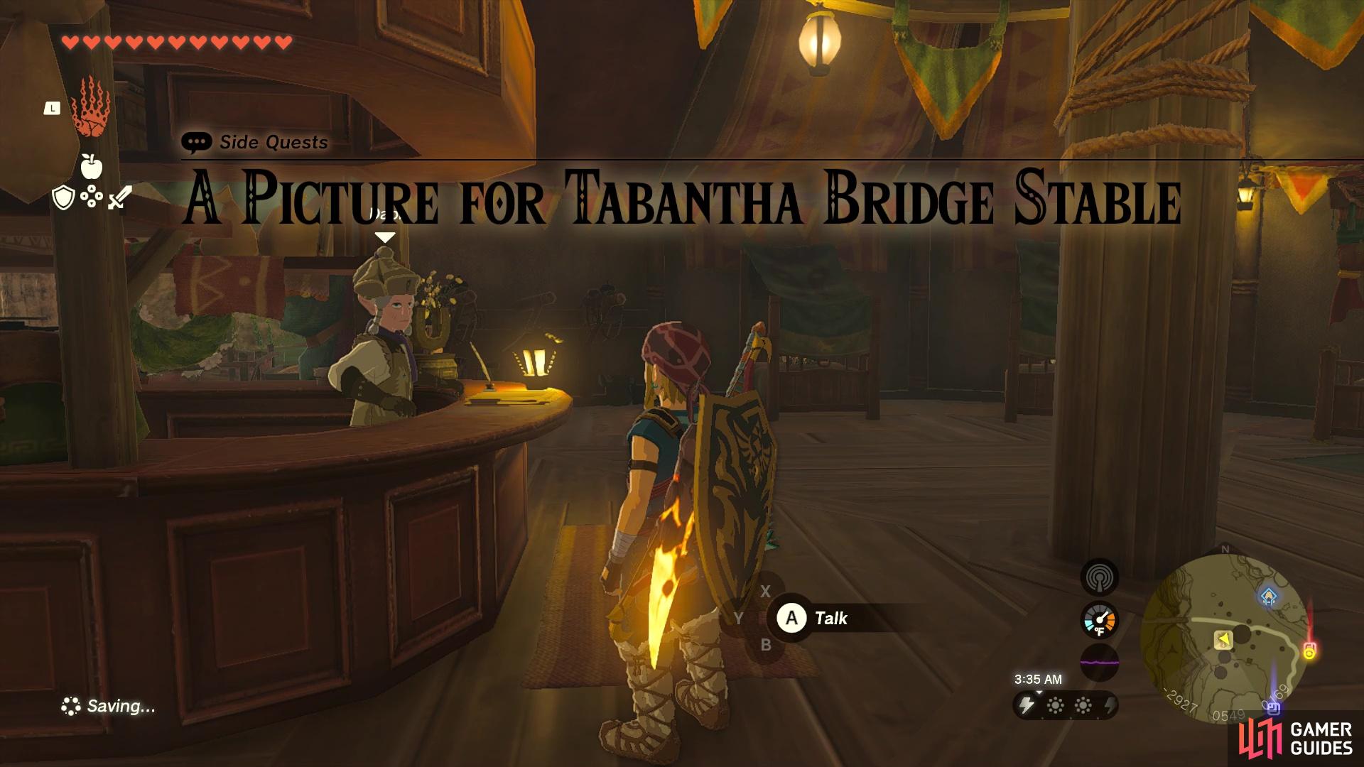 Head to the Tabantha Bridge Stable for this side quest.