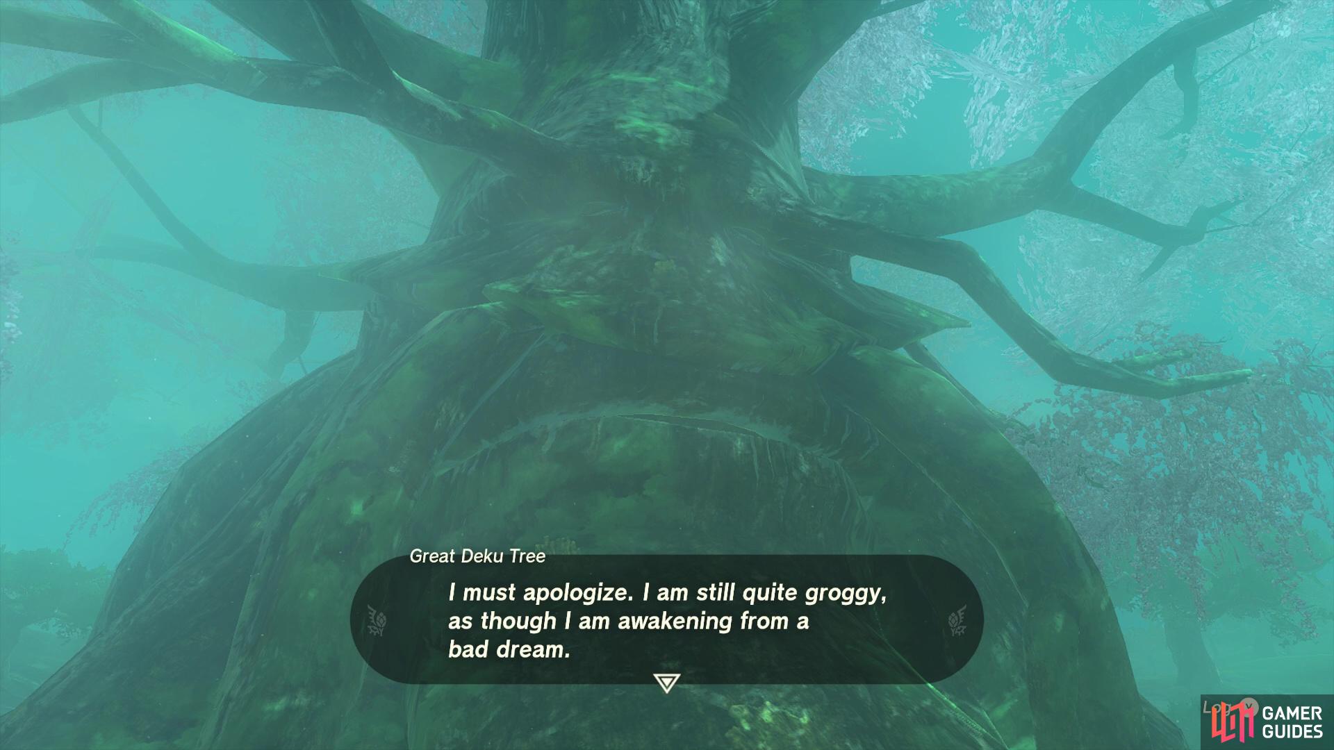Speak with the Deku Tree to learn where to Master Sword is!