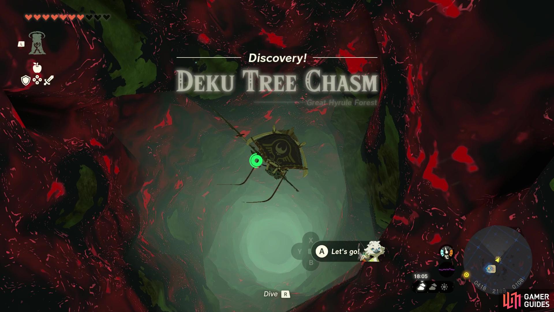 Deku Tree Chasm is found at the base of the Deku Tree.