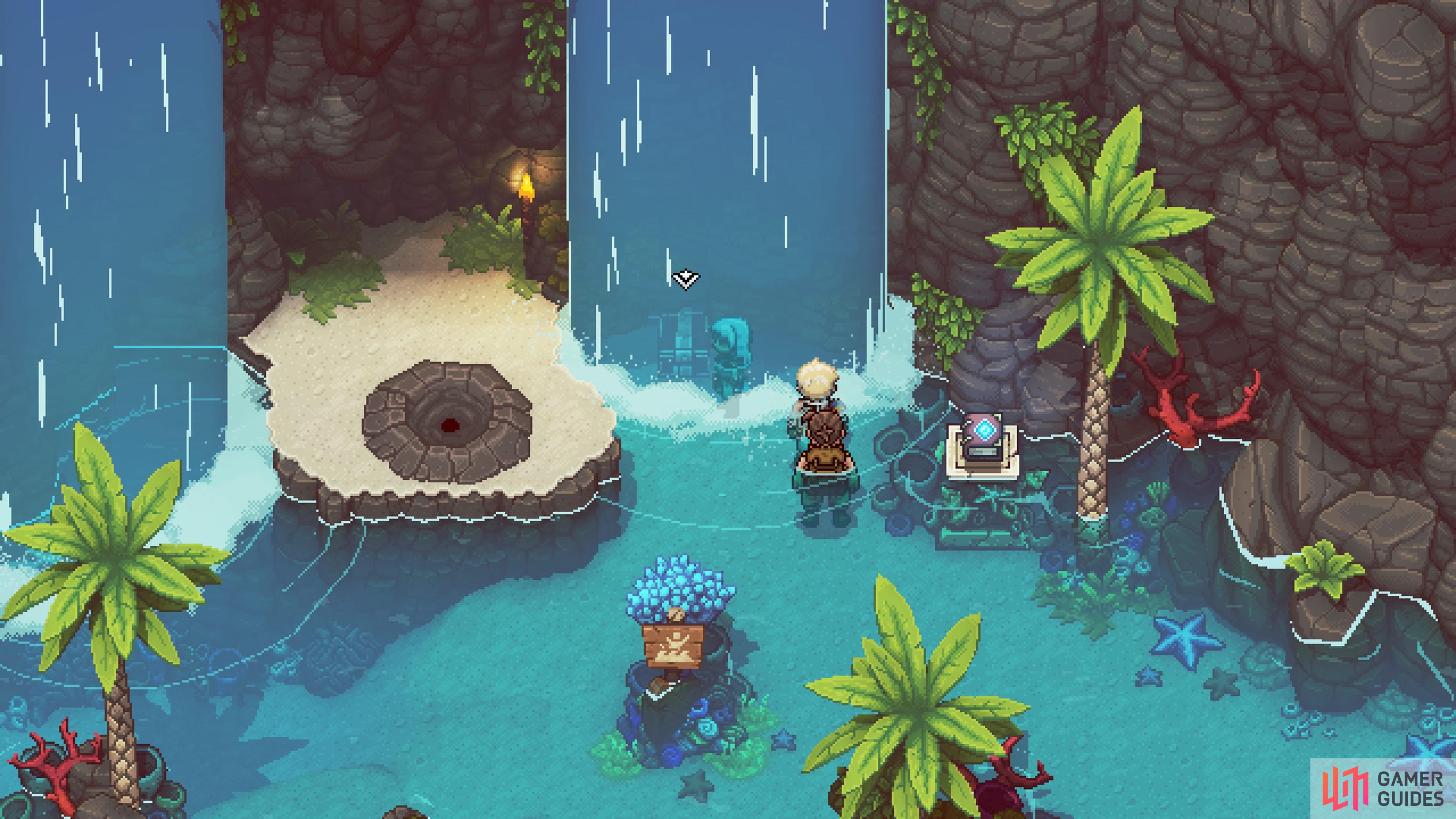There is a chest hidden behind this waterfall, right at the beginning.