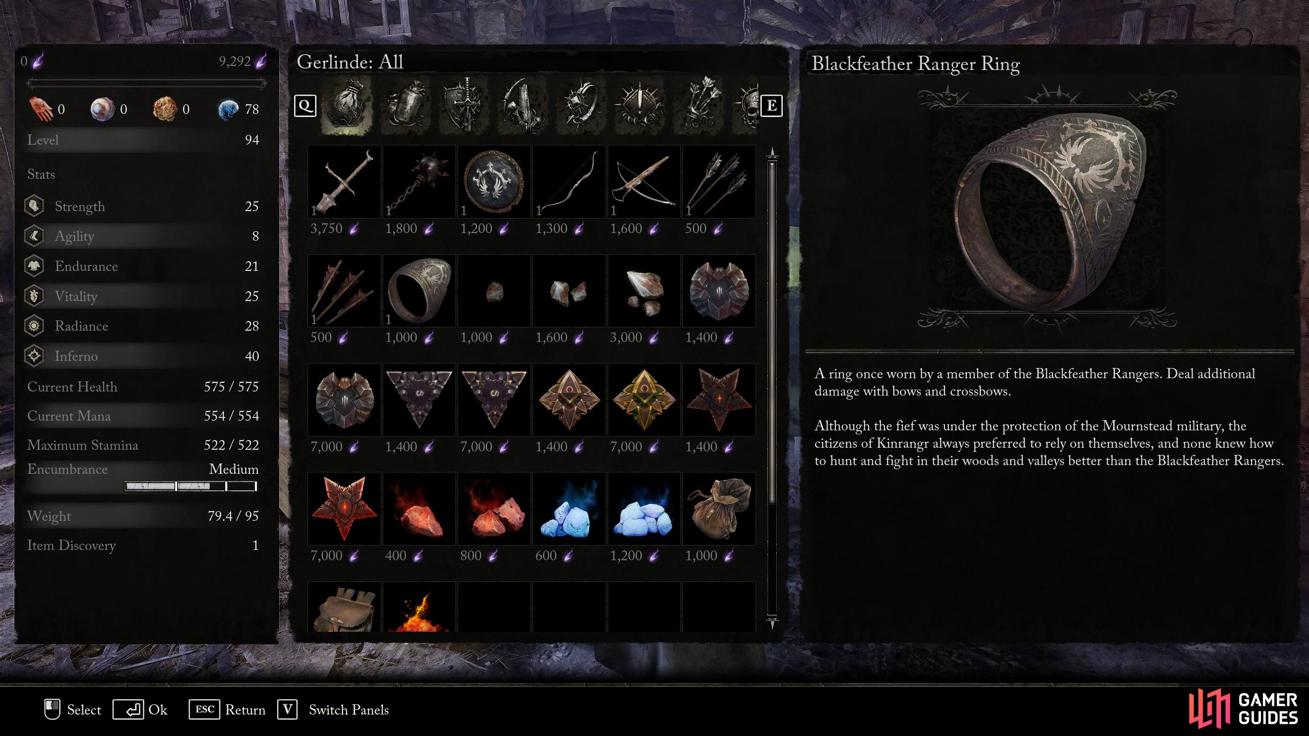 This is a crucial ring for any Blackfeather Ranger Build in Lords of the Fallen.