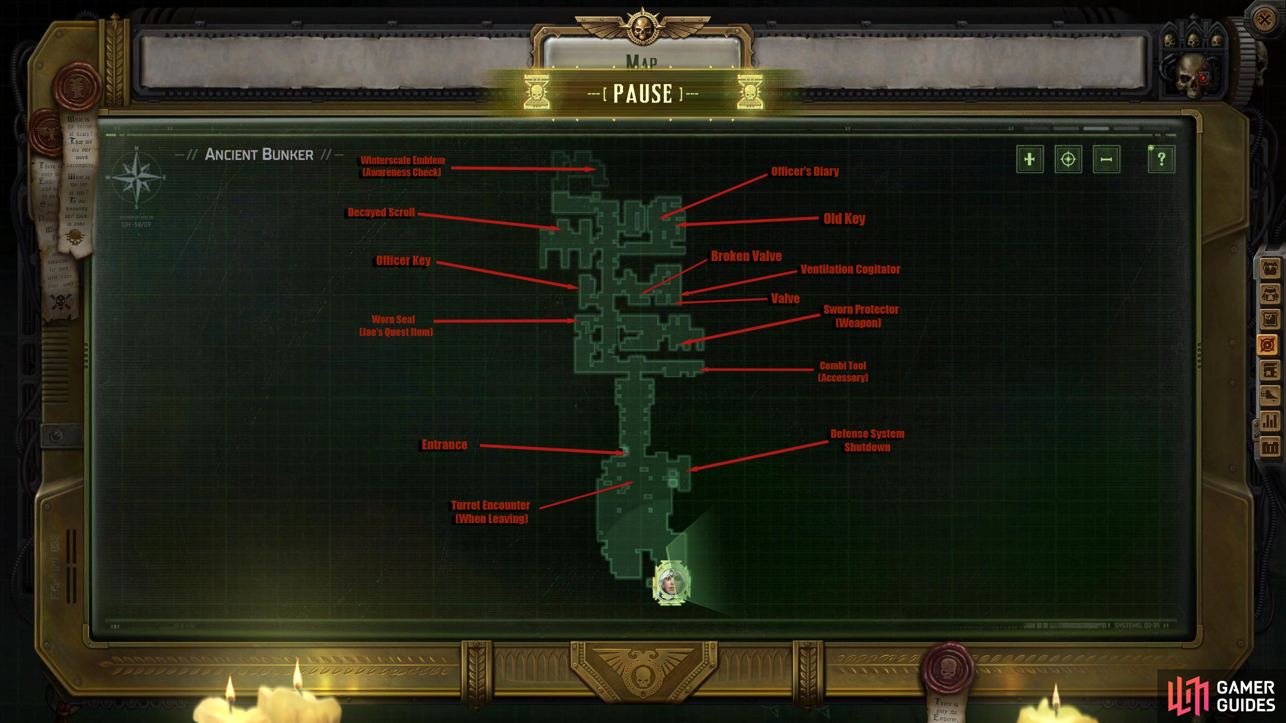 Use this map to help you navigate the bunker. Some of these rooms require checks, the power turned on, or one of the keys.