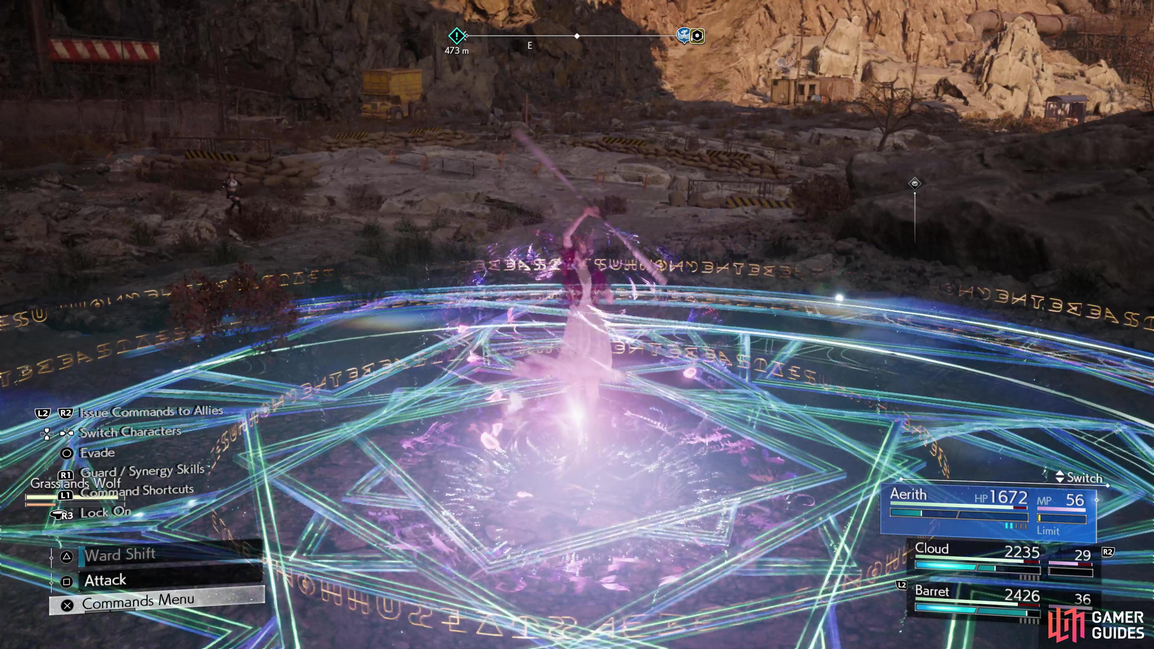 Aerith is somewhat slow, but you can shed aggro by warping between her wards.