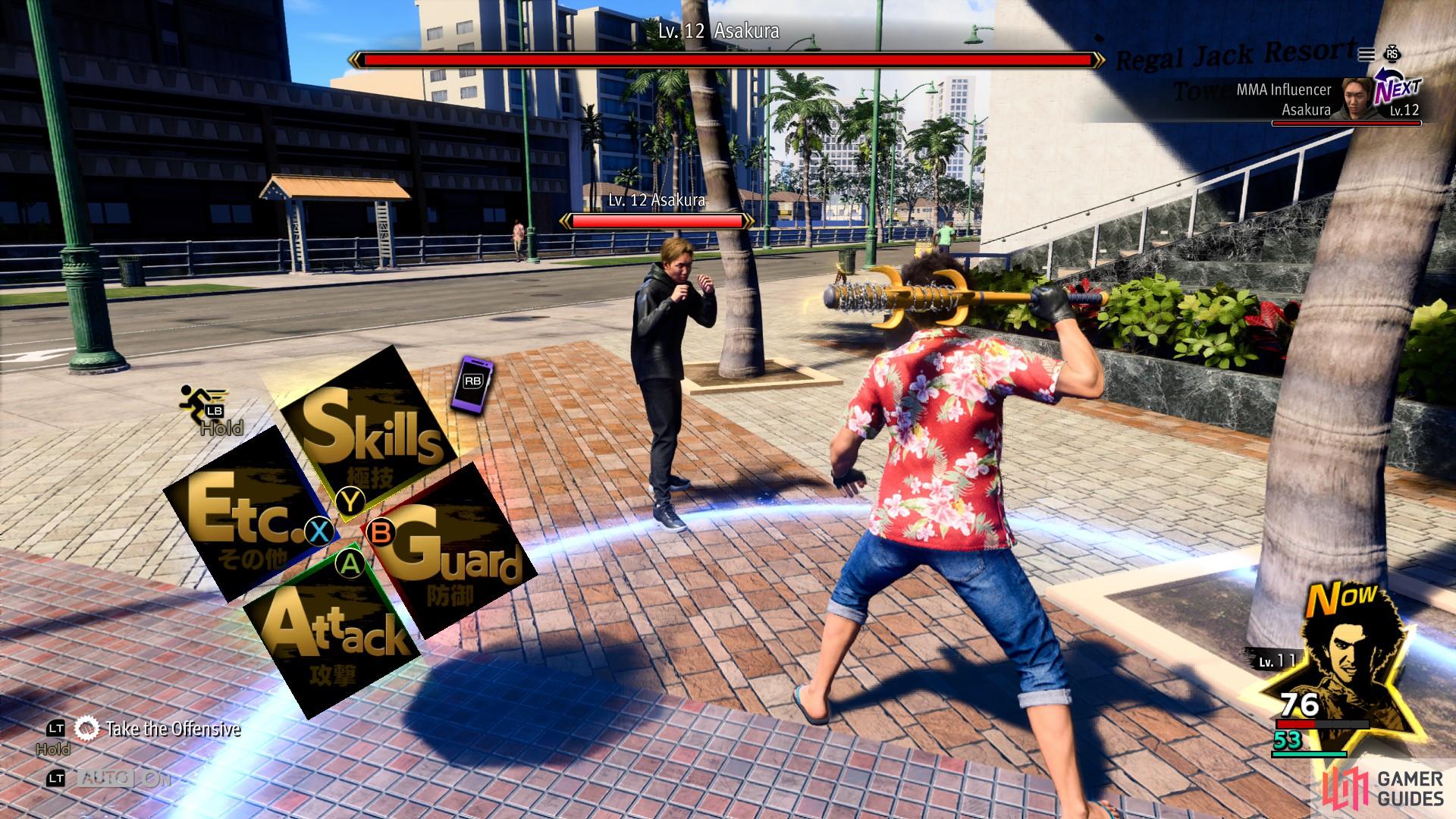 Your first solo fight with Asakura takes place near Aloha Bridge.